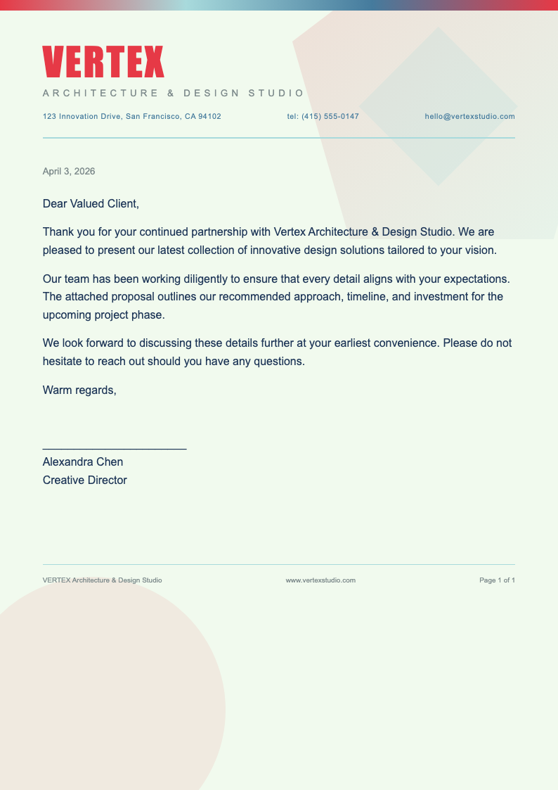 Abstract geometric decorative letterhead